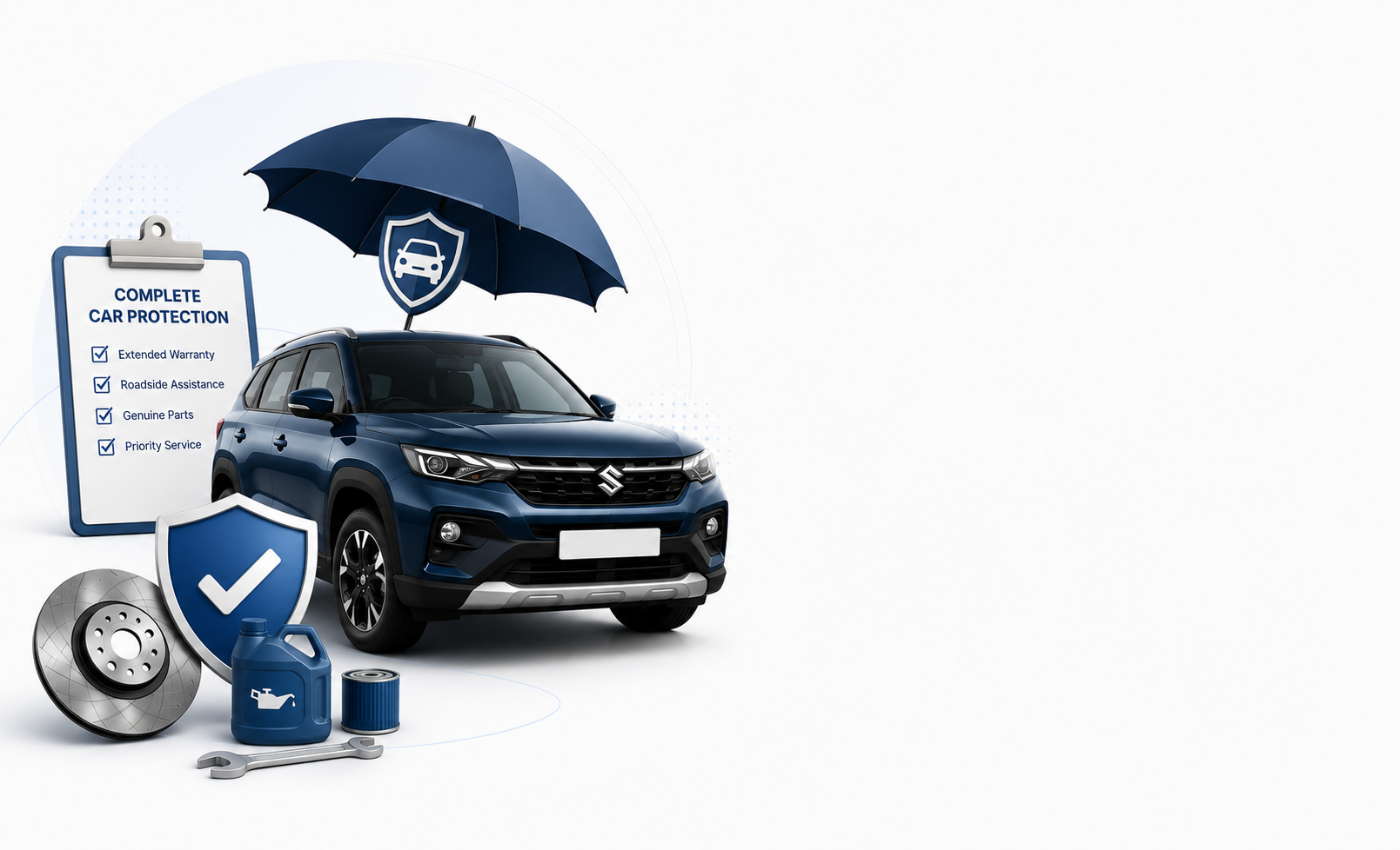 Complete Maruti Suzuki car protection with extended warranty and roadside assistance